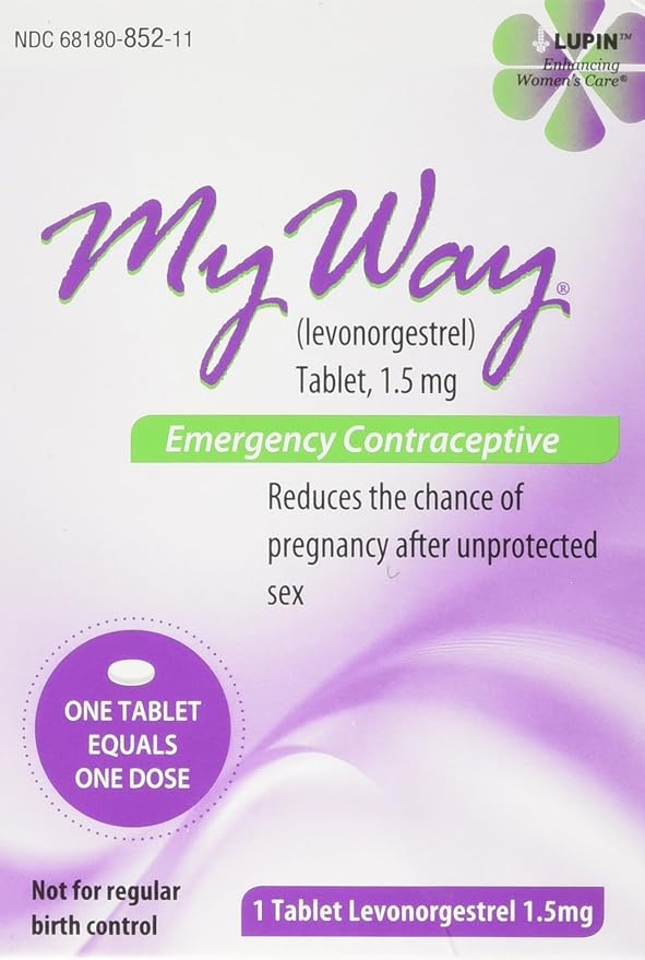 My Way Emergency Contraceptive 1 Tablet, Female Contraceptive, Plan B, Morning After Pill